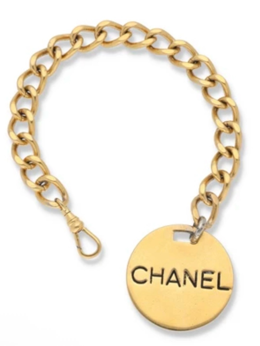 CHANEL VINTAGE BELT ATTACHMENT OR BAG HANGTAG MEDALLION 24k GOLD PLATED - Picture 10 of 11